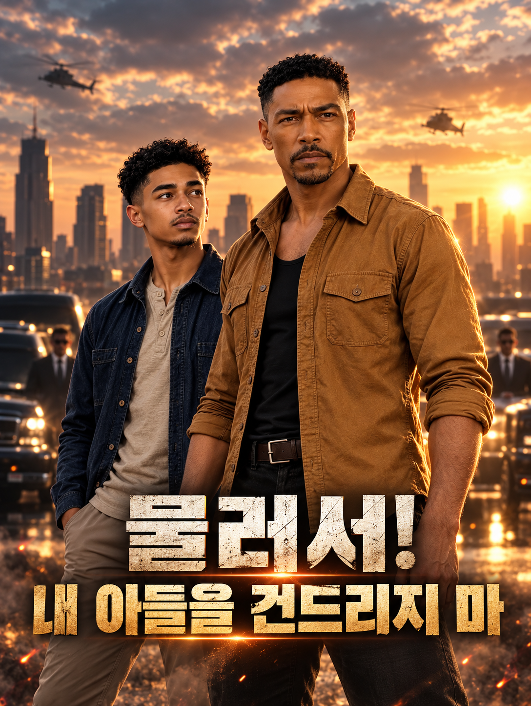 물러서! 내 아들을 건드리지 마